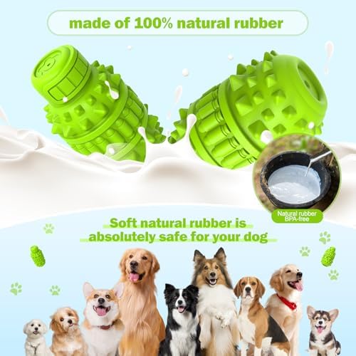 PIFFZEDO Natural Rubber Squeaky Dog Chew Toy for Large Aggressive Chewers