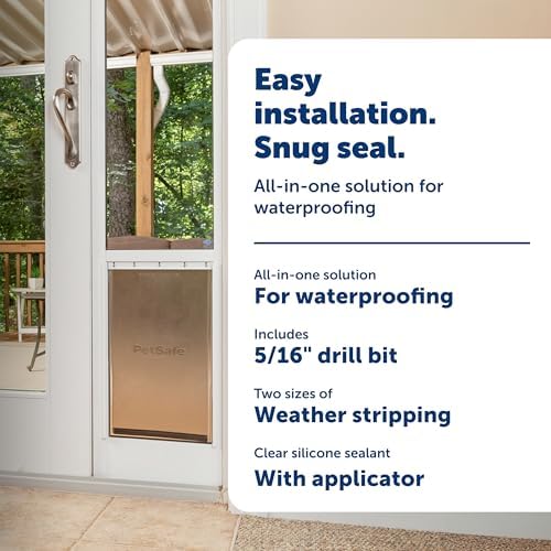 PetSafe Dog Door Installation & Insulation Kit, Weatherproof Any Pet Door | All-In-One DIY Kit Improves Fit & Efficiency, Includes Drill Bit, Weather Stripping, Silicone Sealant, Fits Any Pet Door.