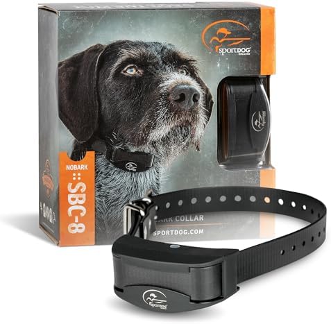 SportDOG NoBark Bark Collar | Silent Partner Bark-Only Detection, 8 Progressive Static Levels, DryTek Waterproof, Replaceable Battery, Dogs 8 lb+, 5-22 in