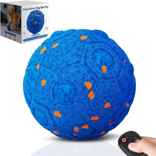 Newget Interactive Dog Toy Ball with Remote, 3 Modes Smart Moving Dog Balls with Touch Wake-Up, Automatic Bouncing/Rolling Chew-Resistant for Medium & Large Dogs to Keep Busy, Indoor/Outdoor