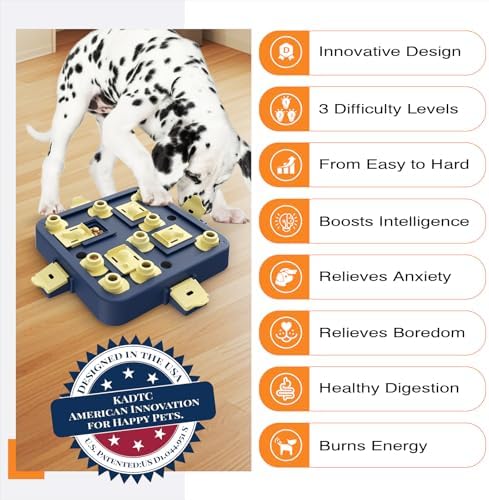 KADTC Interactive Dog Chess Puzzle Toy – 3-in-1 Treat Puzzles Game & Boredom Buster Puppy Enrichment Toys for Brain Stimulation (Small/Medium/Large Dogs)
