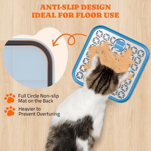 Pawtners Stainless Steel Lick Mat for Dogs & Cats, 1 Pack, Blue