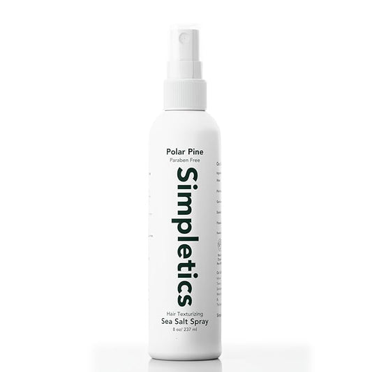 Simpletics Himalayan Sea Salt Hair Spray (Pine Scent) – Natural 5-Ingredient Formula for Beach Waves & Volume – Light Hold, Non-Greasy, Paraben & Sulfate Free – Unisex 8 fl oz