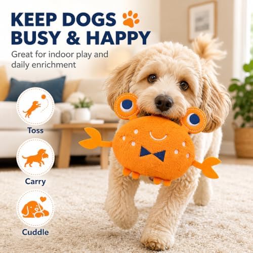 3-in-1 Interactive Squeaky Dog Toy – Plush Chew Toy with Crinkle Sounds for Small, Medium & Large Dogs
