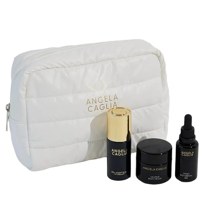 Angela Caglia Skin Reset Kit - Full Size Skincare Set with Cell Forté Serum, Soufflé Moisturizer, Daily Botanical Oil - Reduces Fine Lines & Wrinkles for Hydrated, Glowing Skin