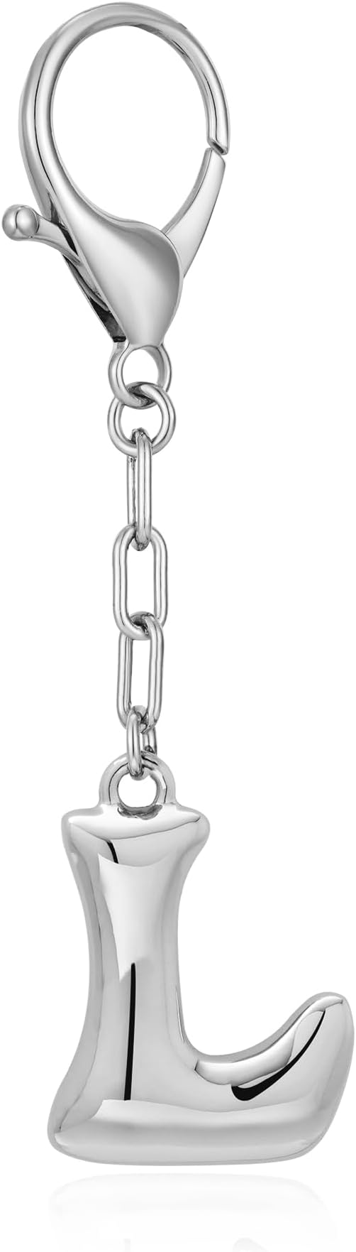 WOWORAMA Initial Letter Keychain for Women Chunky Gold Bubble Letter Bag Charm Purse Charm Personalized Keyrings Accessories