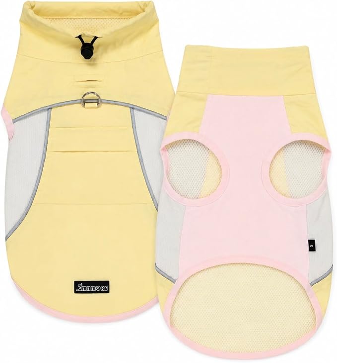 Dog Sun Protection Cooling Shirt,UPF 50+ UV Protection,Lightweight Breathable Cooling Vest, Sunblock Summer Clothes for Dogs (Cheese Yellow, Medium, Pull On)