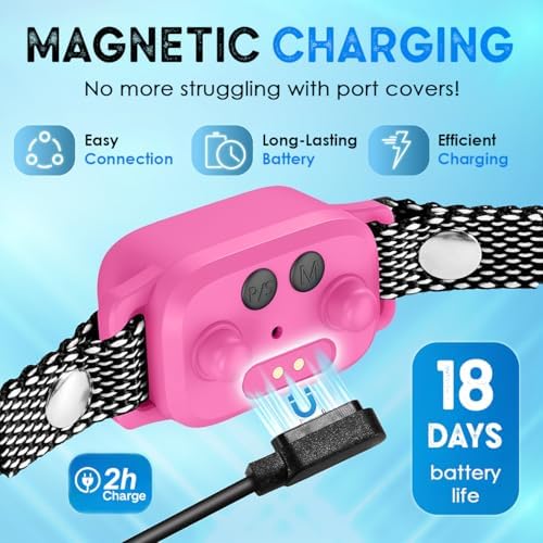 generic Bark Collar for Small Dogs 8-40 No Shock Anti Barking with Al Chip (Small,Pink)