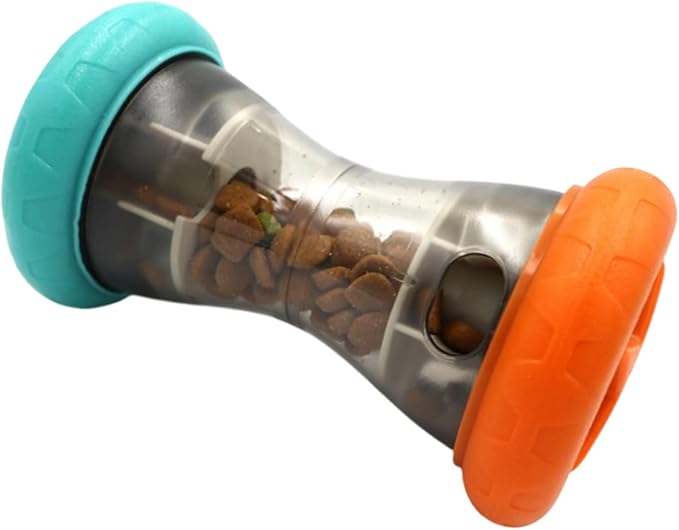 Dog Puzzle Toys for Boredom, 5.9in Bite Resistant ABS Treat Dispensing Ball Toy, Interactive Food Dispenser Slow Feeder with Mechanical Rolling Bell for Pet Training