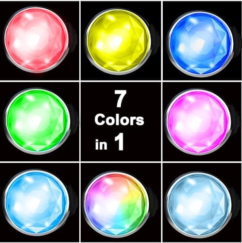 Tubasion 2-Pack Rechargeable Dog Collar Light, 2025 Best 7 Color Changing Light for Dog Collar with 100% Waterproof and Durable Silicone Band. Dog Lights for Night Walking, Camping, Bike