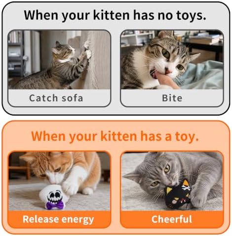 Halloween Cat Catnip Toys for Indoor Cats 6 Pack