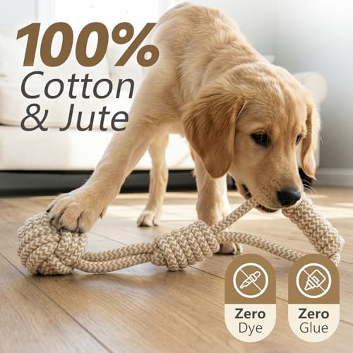 Puppy Chew Toys for Teething Relief, Dog Rope Toys for Small and Medium Dogs, Dental Chew Rope for Training, M Size