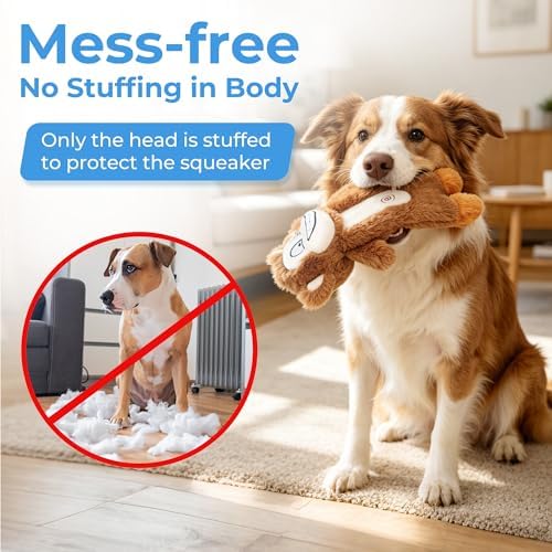 PrimePets 5PCS Plush Crinkle Squeaky Dog Toys for Small Medium Large Dogs