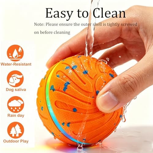 Interactive Dog Ball Toy, 3 Play Modes Smart Moving Bouncing Dogs Ball