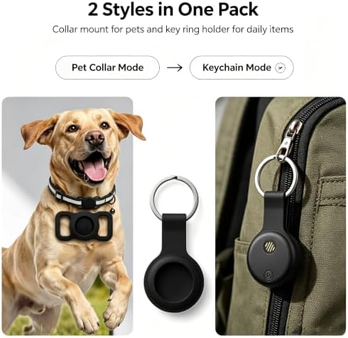 GPS Tracker for Dogs & Cats, Smart Pet Tracker, iOS Compatible Pet Locator, Lightweight Collar Tracking Tag with Protective Holder, No Monthly Fee