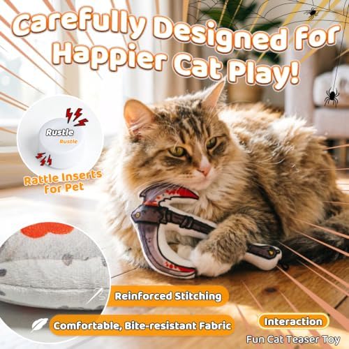Catnip Toy [2000mg Premium Catnip], Sickle Style Cat Kicker Toy