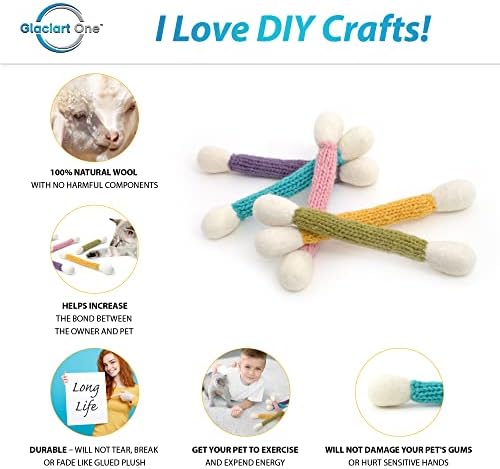 Glaciart One Swabs Cat Toys with Catnip - 5 PCS | Cute Cat Toys for Interaction, Exercise, & Play | Filled w/Organic Catnip for Anxiety & as Digestive Aid | Gift Idea