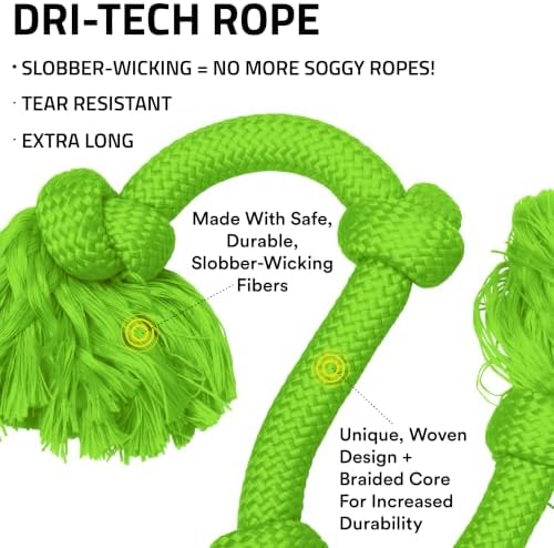 Playology Tug Rope Dog Toys for Large Breeds - Mega, Sweet Potato Scent