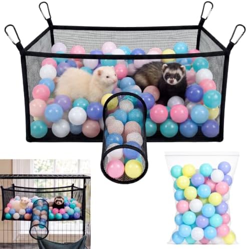Yookeer Ferret Ball Hammock with 60 Colorful Play Balls
