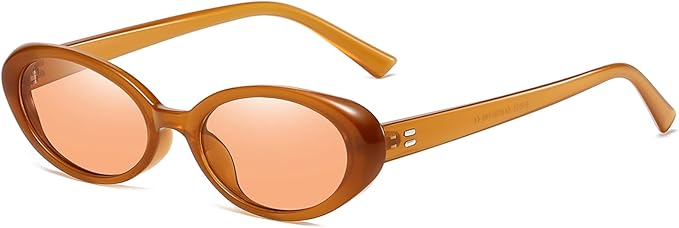 Breaksun Retro Oval Sunglasses for Women Men Fashion Small Oval Sunglasses 90s Vintage Shades
