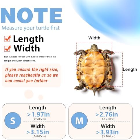 Adjustable Turtle Skateboard Playing and Training Toys Set, Full Wheel Stable Support Hook and Loop Strap, Toy for Small Reptiles & Pets (Medium)
