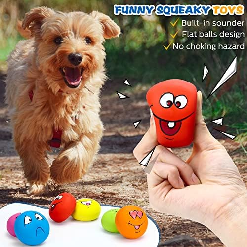 Hungdao 12 Pcs 2.25'' Squeaky Dog Balls, Rubber Latex Toys, Lively Style