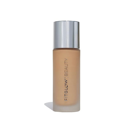 Fitglow Beauty Foundation+ | Vegan Skin-Treating Foundation with Peptides & Plant Collagen | Buildable Medium-Full Coverage, Natural Finish | Hydrating, Anti-Aging, Pore-Friendly | F3.7-30ml