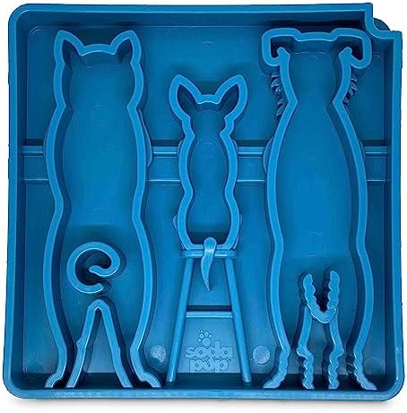 SodaPup Waiting Dogs eTray – Durable Enrichment Feeder Made in USA from Non-Toxic, Pet-Safe, Food Safe Material for Mental Stimulation, Calming, Slowing Down Eating, Healthy Digestion, & More