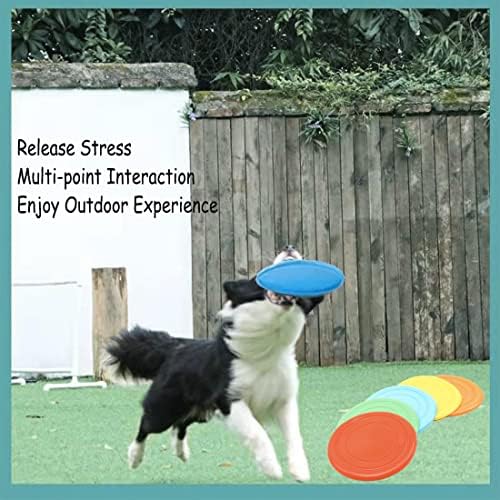 coldchill 7 Inch Dog Flying Disc, Puppy Flyer Toy React Faster Training Interactive Toys for Small Medium Dog, Lightweight Durable and Water Resistant Floating Saucer (Green+Yellow)