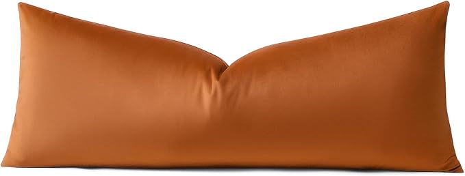 Artscope Luxury Velvet Lumbar Pillow Cover Super Soft Decorative Rectangle Throw Pillow Covers Case Cushion Covers for Sofa Couch Bedroom Car Decor 14x36 Inch Orange
