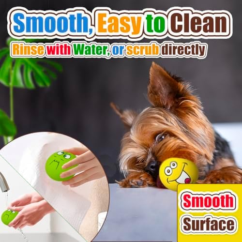 Squeaky Dog Toys for Small Dogs, Mini Breeds, 2.2" Flat Latex Ball