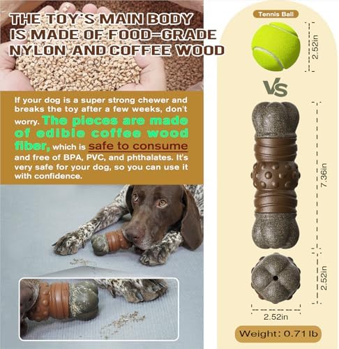 TLKNG Large Size Indestructible Squeaky Dog Chew Toy for Medium/Large Aggressive Chewers Breed Dogs Durable Squeak Bone Teething Crate Toys