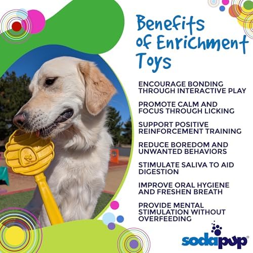 SodaPup Lick Sticks eToy – Durable Interactive Enrichment Toy Made in USA from Non-Toxic, Pet-Safe, Food Safe Material for Bonding, Training, Calming, Mental Stimulation, Oral Health & More