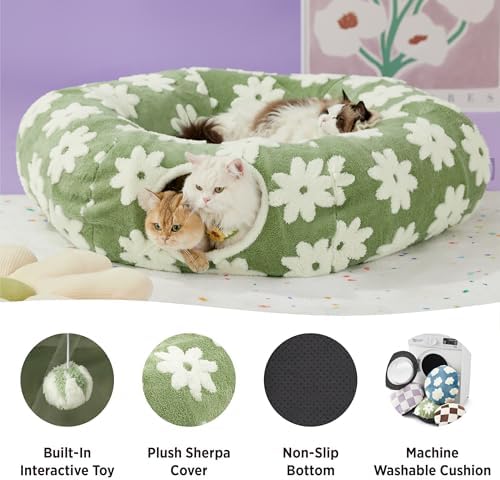 Lesure Donut Cute Jacquard Large Cat Tunnel Bed Kitten Toys for Dog Bunny