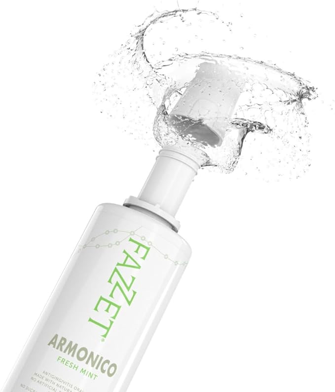 FAZZET ARMONICO Anti-Gingivitis Oral Rinse – Soothe Tonsils, Combat Bad Breath – Alcohol, Gluten, and Paraben Free Mouthwash – Fresh Mint Flavor