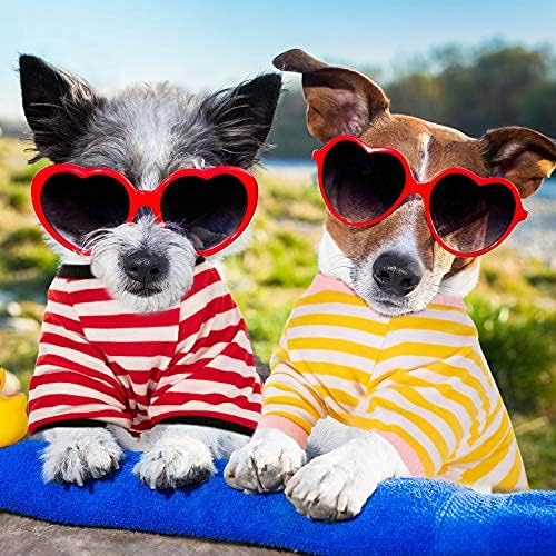 Geyoga 6 Pieces Dog T-Shirt Striped Cotton Breathable Spring Summer Pet Apparel Colorful Soft Puppy Sweatshirt Clothes for Small to Medium Dogs Puppy(Light Color,M)