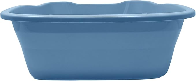 Large Open Top Cat Litter Pan Low Entry Sides Stain & Odor Resistant High | Plastic Litter Box for Kittens, Senior & Arthritic Cats Multi Cat Household, Made Blue Eco Recycled Pet Toilet Tray