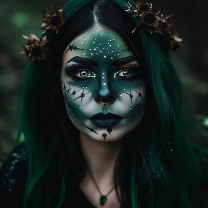 Face and Body Paint Dark Green(30gm)Non-Toxic High-Quality Paint for Children and Adults Halloween Makeup, Costumes, Festivals