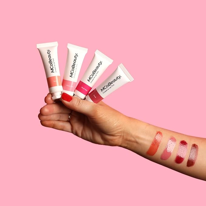MCoBeauty - Cheek and Lip Tint - Dewy Gel-Cream Formula for Buildable Color - With a Soft Radiant Finish - Rose Glow Shade - Tinta para Labios, Liquid blush for Cheeks & Lips