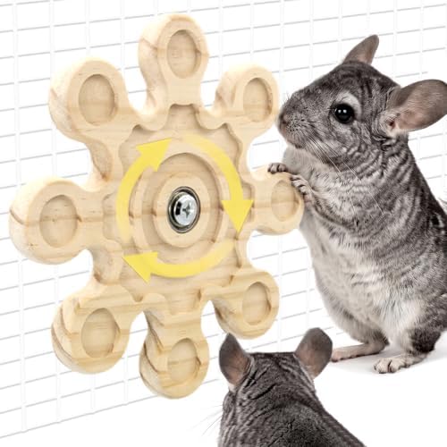 Upgraded Larger & Thicker Rotating Kiln-Dried Wood Chinchilla Toy