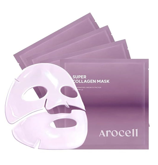 AROCELL Super Collagen Overnight Hydrogel Mask with Retinol & Stem Cell | Firming, Lifting, Plumping, Long-Lasting Glow | Korean Glass Skin Care | 43g x 2