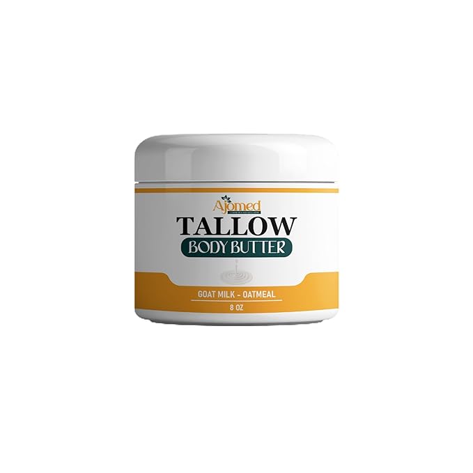 Grass-Fed Beef Tallow and Magnesium Body Butter, Natural Moisturizing Cream for Dry, Itchy, Cracked Skin, Handmade Diaper Rash (Lavender Vanilla)