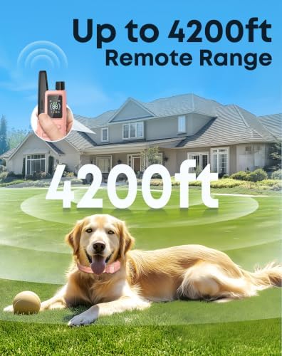 Dog Shock Collar - 4500FT Dog Training Collar with Remote | IPX8 Waterproof Electric Dog Collar with 4 Training Modes, Security Lock, Rechargeable eCollar for 10-120lbs Dogs(Hot Pink)