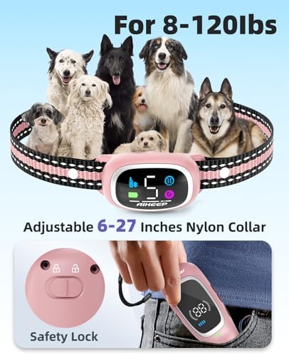 2-in-1 Dog Shock Collar and Bark Collar for Dogs – 3300FT Dog Training Collar with Remote, IP67 Waterproof e Collar with Anti-Bark/Beep/Vibration/Shock Modes for Small Medium Large Dog(8-120Lbs)