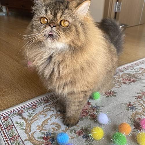 20PCS 1.5INCH Extra Large Cat's Favorite Chase Glitter Ball Toy