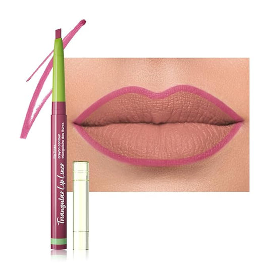evpct Mauve Triangle Lip Liner Pencil Stick for Women, Retractable Lips Liner Pen Triangle Tip for Sculpting & Filling & Plumping, Longwear Lipliners Pencil, Vegan Cruelty Free Lip Filler Plumper