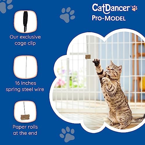 Cat Dancer Products Pro-Model Cat Toy with Cage Clip, Interactive Cat Toy for Cat Confined in Carrier