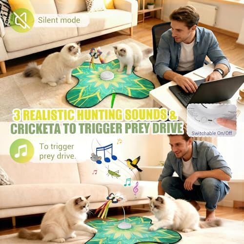 Interactive Cat Toys For Indoor Cats, Rechargeable Touch Automatic Cat Toy