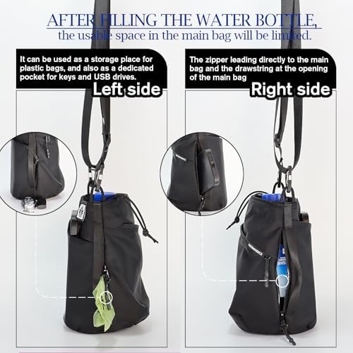 Multi-Function Crossbody Bag - Dog Walking Bag with Built-in Poop Bag Dispenser, Insulated Water Bottle Carrier & Waterproof Treat Pouch, Travel Toiletry Organizer for Pet Training, Hiking, Daily Use