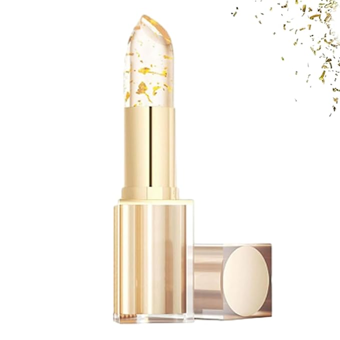 Color-Changing Lipstick, Gold Crystal pH Color-Changing Lipstick, Long-Lasting Hydration, Suitable for All Skin Types (1pcs)